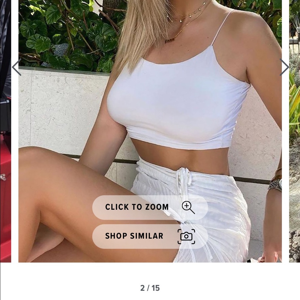 FashionNova Kiki Crop Top White Size Small